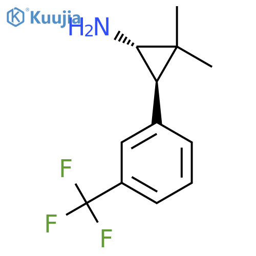 rac-(1R,3S)-2,2-dimethyl-3-3-(trifluoromethyl)phenylcyclopropan-1-amine structure