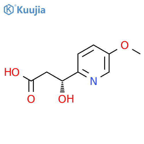 (3R)-3-hydroxy-3-(5-methoxypyridin-2-yl)propanoic acid structure