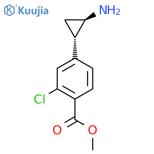 rac-methyl 4-(1R,2S)-2-aminocyclopropyl-2-chlorobenzoate structure
