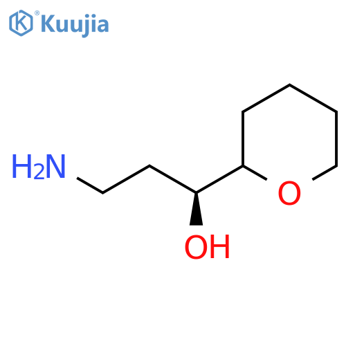 (1S)-3-amino-1-(oxan-2-yl)propan-1-ol structure