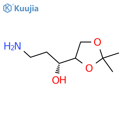 (1R)-3-amino-1-(2,2-dimethyl-1,3-dioxolan-4-yl)propan-1-ol structure