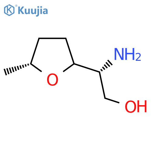 (2R)-2-amino-2-(5R)-5-methyloxolan-2-ylethan-1-ol structure