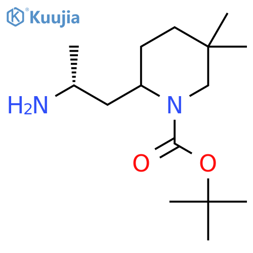 tert-butyl 2-(2R)-2-aminopropyl-5,5-dimethylpiperidine-1-carboxylate structure