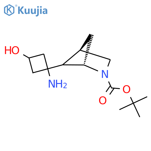 tert-butyl (1S,4R)-5-(1-amino-3-hydroxycyclobutyl)-2-azabicyclo2.1.1hexane-2-carboxylate structure