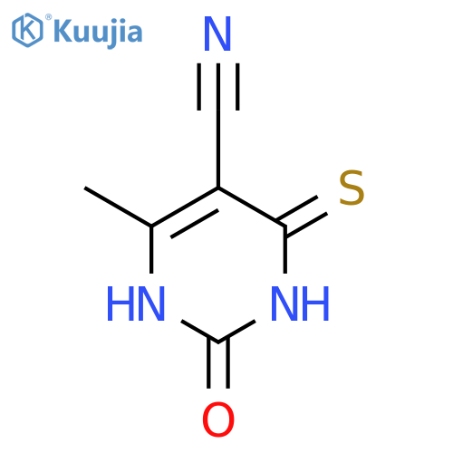 6-methyl-2-oxo-4-sulfanyl-1,2-dihydropyrimidine-5-carbonitrile structure