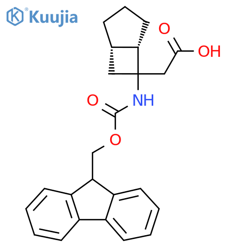 rac-2-(1R,5R)-6-({(9H-fluoren-9-yl)methoxycarbonyl}amino)bicyclo3.2.0heptan-6-ylacetic acid structure
