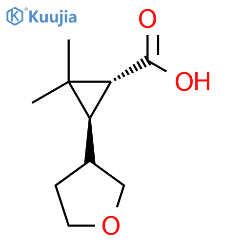rac-(1R,3R)-2,2-dimethyl-3-(oxolan-3-yl)cyclopropane-1-carboxylic acid structure