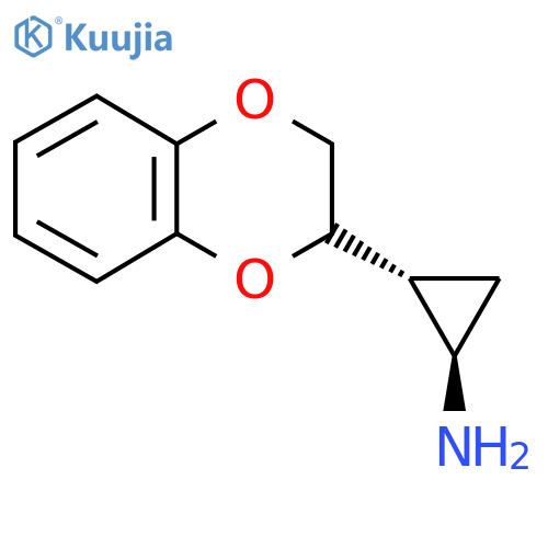 rac-(1R,2R)-2-(2,3-dihydro-1,4-benzodioxin-2-yl)cyclopropan-1-amine structure