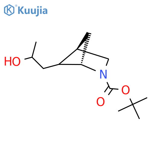 tert-butyl (1S,4R)-5-(2-hydroxypropyl)-2-azabicyclo2.1.1hexane-2-carboxylate structure