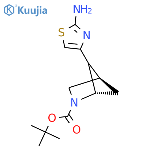 tert-butyl (1S,4R)-5-(2-amino-1,3-thiazol-4-yl)-2-azabicyclo2.1.1hexane-2-carboxylate structure