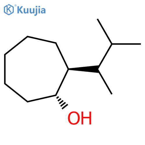 rac-(1R,2S)-2-(3-methylbutan-2-yl)cycloheptan-1-ol structure