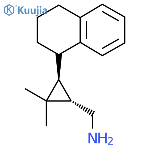 rac-(1R,3R)-2,2-dimethyl-3-(1,2,3,4-tetrahydronaphthalen-1-yl)cyclopropylmethanamine structure