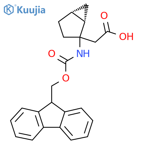 rac-2-(1R,5S)-2-({(9H-fluoren-9-yl)methoxycarbonyl}amino)bicyclo3.1.0hexan-2-ylacetic acid structure