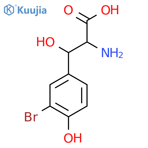 2-amino-3-(3-bromo-4-hydroxyphenyl)-3-hydroxypropanoic acid structure