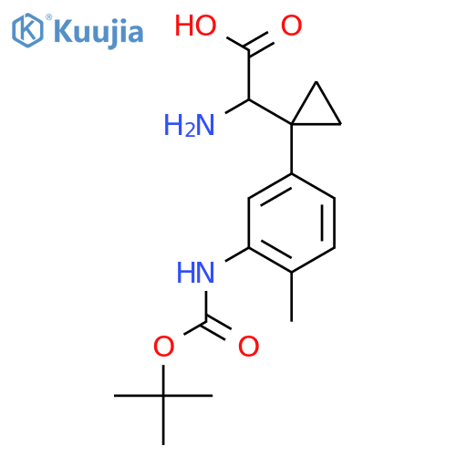 2-amino-2-1-(3-{(tert-butoxy)carbonylamino}-4-methylphenyl)cyclopropylacetic acid structure