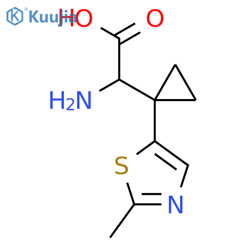 2-amino-2-1-(2-methyl-1,3-thiazol-5-yl)cyclopropylacetic acid structure