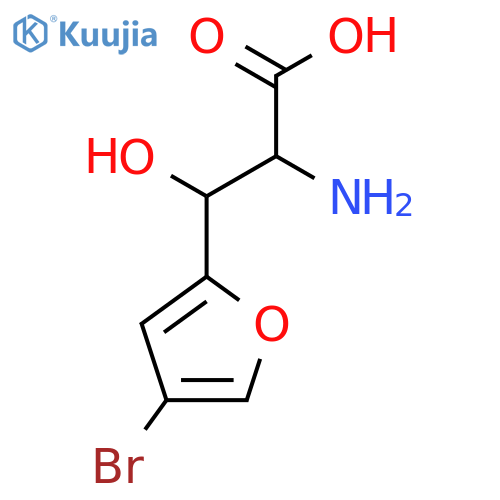2-amino-3-(4-bromofuran-2-yl)-3-hydroxypropanoic acid structure