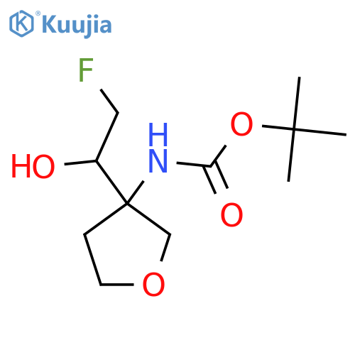 tert-butyl N-[3-(2-fluoro-1-hydroxyethyl)oxolan-3-yl]carbamate structure