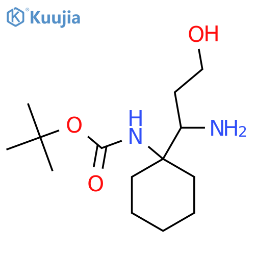 tert-butyl N-1-(1-amino-3-hydroxypropyl)cyclohexylcarbamate structure