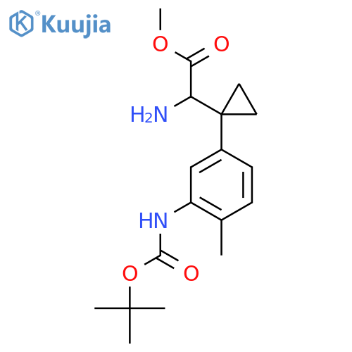 methyl 2-amino-2-1-(3-{(tert-butoxy)carbonylamino}-4-methylphenyl)cyclopropylacetate structure