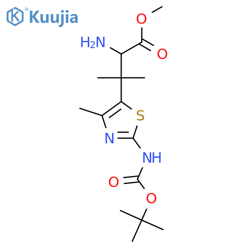 methyl 2-amino-3-(2-{(tert-butoxy)carbonylamino}-4-methyl-1,3-thiazol-5-yl)-3-methylbutanoate structure