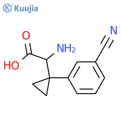 2-amino-2-1-(3-cyanophenyl)cyclopropylacetic acid structure