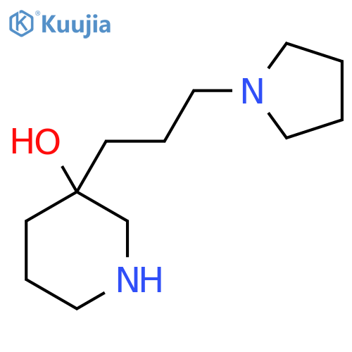 3-3-(pyrrolidin-1-yl)propylpiperidin-3-ol structure