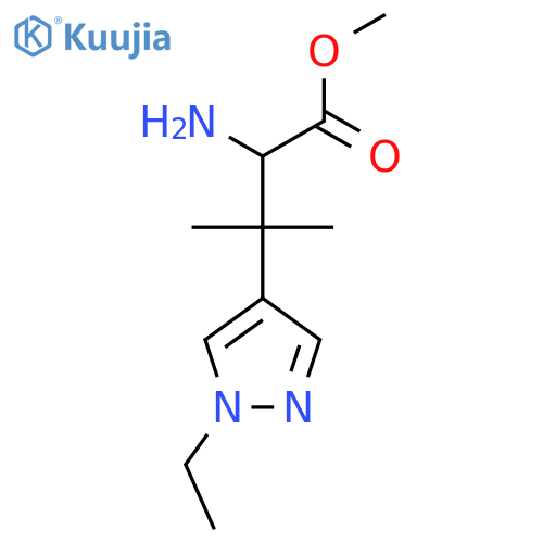 methyl 2-amino-3-(1-ethyl-1H-pyrazol-4-yl)-3-methylbutanoate structure