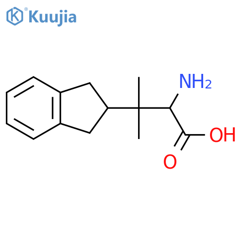 2-amino-3-(2,3-dihydro-1H-inden-2-yl)-3-methylbutanoic acid structure