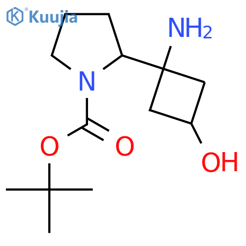 tert-butyl 2-(1-amino-3-hydroxycyclobutyl)pyrrolidine-1-carboxylate structure