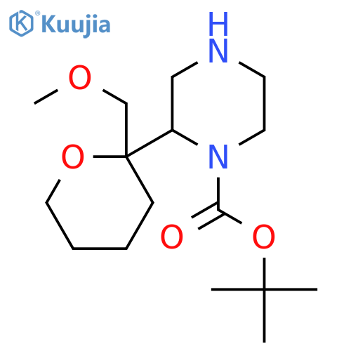 Tert-butyl 2-[2-(methoxymethyl)oxan-2-yl]piperazine-1-carboxylate structure