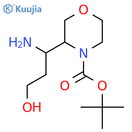 tert-butyl 3-(1-amino-3-hydroxypropyl)morpholine-4-carboxylate structure