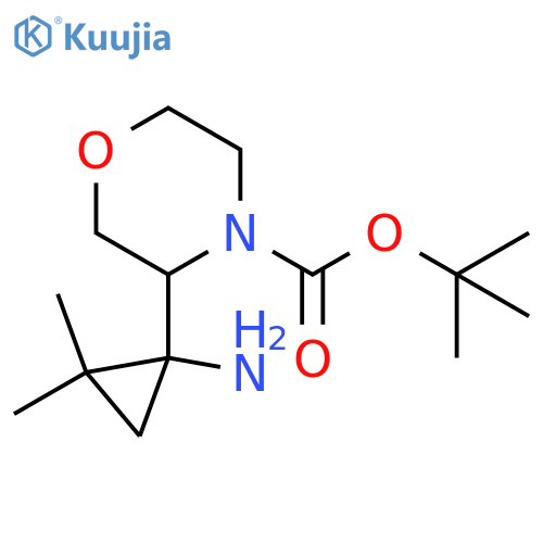tert-butyl 3-(1-amino-2,2-dimethylcyclopropyl)morpholine-4-carboxylate structure