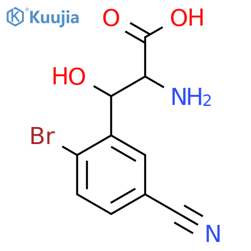 2-Amino-3-(2-bromo-5-cyanophenyl)-3-hydroxypropanoic acid structure