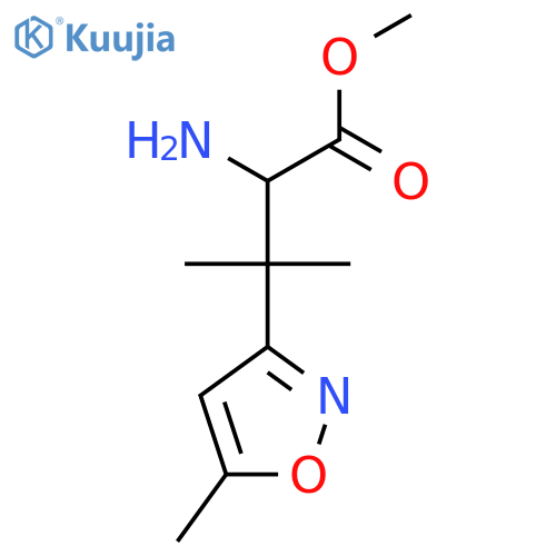 methyl 2-amino-3-methyl-3-(5-methyl-1,2-oxazol-3-yl)butanoate structure
