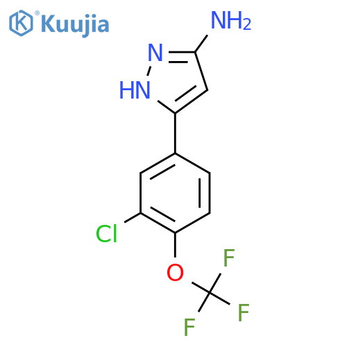 5-3-chloro-4-(trifluoromethoxy)phenyl-1H-pyrazol-3-amine structure