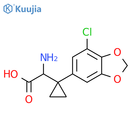 2-amino-2-1-(7-chloro-1,3-dioxaindan-5-yl)cyclopropylacetic acid structure