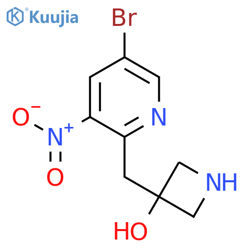 3-(5-bromo-3-nitropyridin-2-yl)methylazetidin-3-ol structure