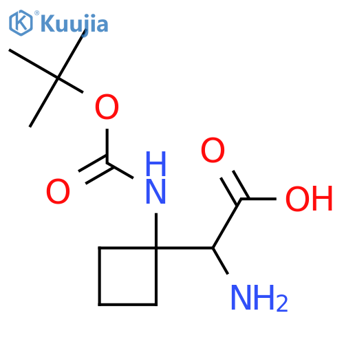 2-amino-2-(1-{(tert-butoxy)carbonylamino}cyclobutyl)acetic acid structure