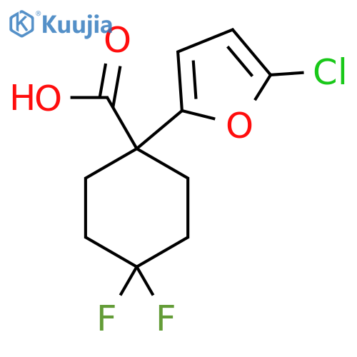 1-(5-chlorofuran-2-yl)-4,4-difluorocyclohexane-1-carboxylic acid structure