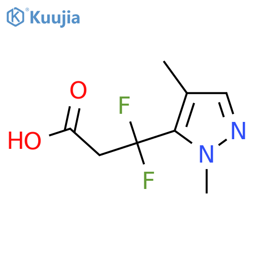 3-(1,4-dimethyl-1H-pyrazol-5-yl)-3,3-difluoropropanoic acid structure