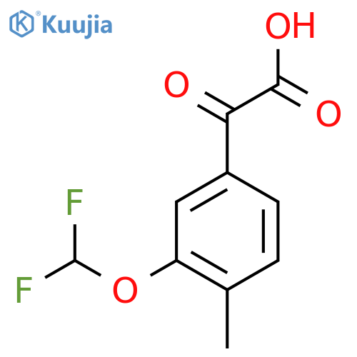 2-3-(difluoromethoxy)-4-methylphenyl-2-oxoacetic acid structure