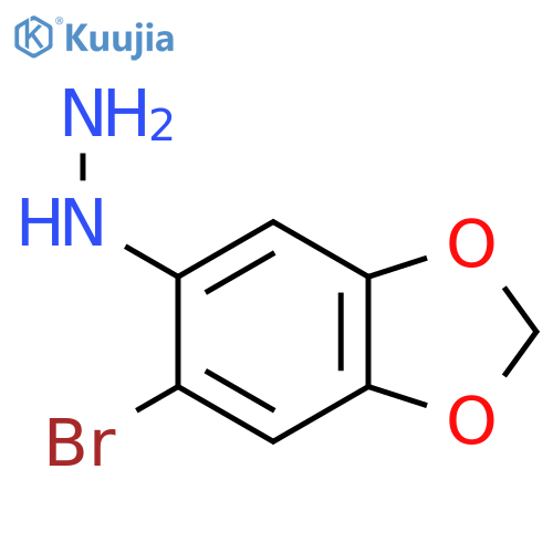 (6-bromo-1,3-dioxaindan-5-yl)hydrazine structure