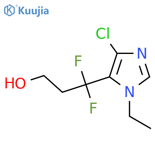 3-(4-chloro-1-ethyl-1H-imidazol-5-yl)-3,3-difluoropropan-1-ol structure