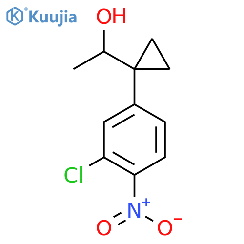 1-1-(3-chloro-4-nitrophenyl)cyclopropylethan-1-ol structure