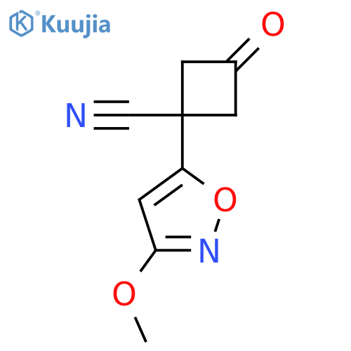 1-(3-methoxy-1,2-oxazol-5-yl)-3-oxocyclobutane-1-carbonitrile structure