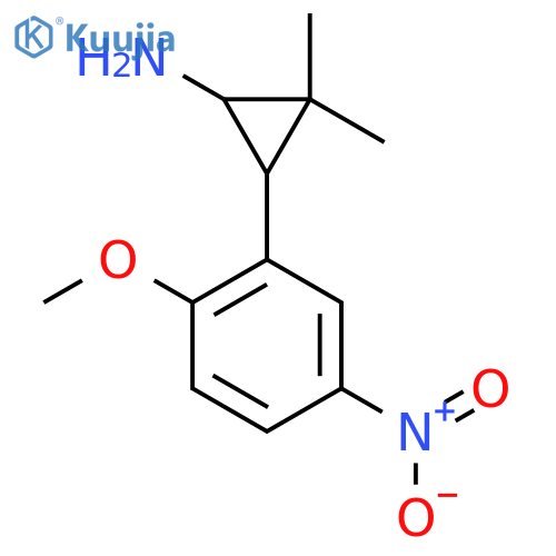 3-(2-methoxy-5-nitrophenyl)-2,2-dimethylcyclopropan-1-amine structure