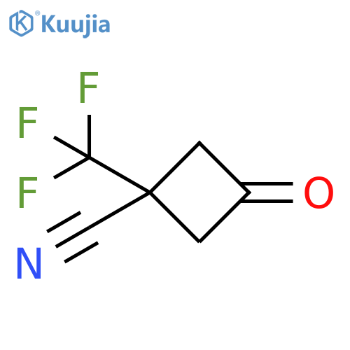 3-oxo-1-(trifluoromethyl)cyclobutane-1-carbonitrile structure