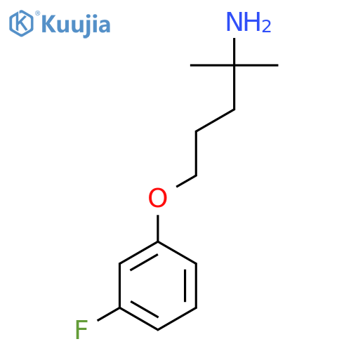 5-(3-fluorophenoxy)-2-methylpentan-2-amine structure