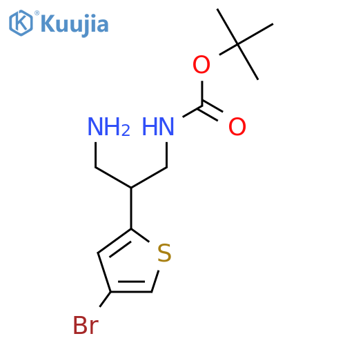 tert-butyl N-3-amino-2-(4-bromothiophen-2-yl)propylcarbamate structure